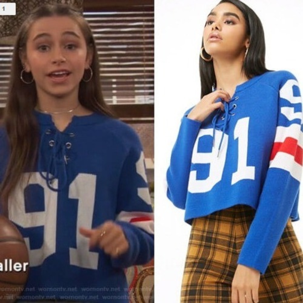 Forever21 Blue 91Lace Up Cropped Sweater NWT S-As Seen On TV Ravens Home Rare